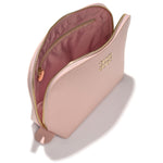 Olivia Quido Pink Faux Leather cosmetic bag on white background as part of the Skin Refining Set