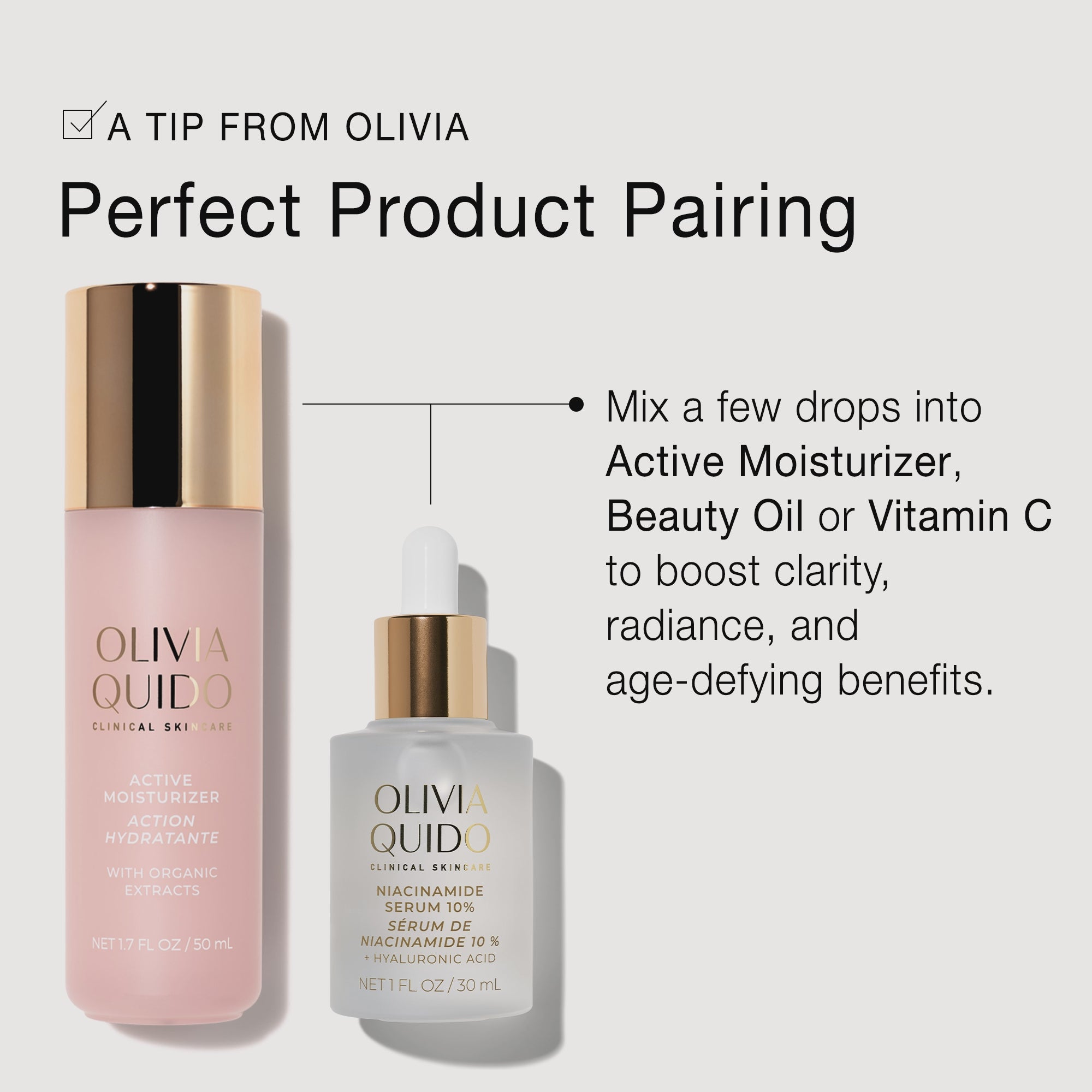 Olivia Quido Skincare Niacinamide Serum 10% Product Pairing